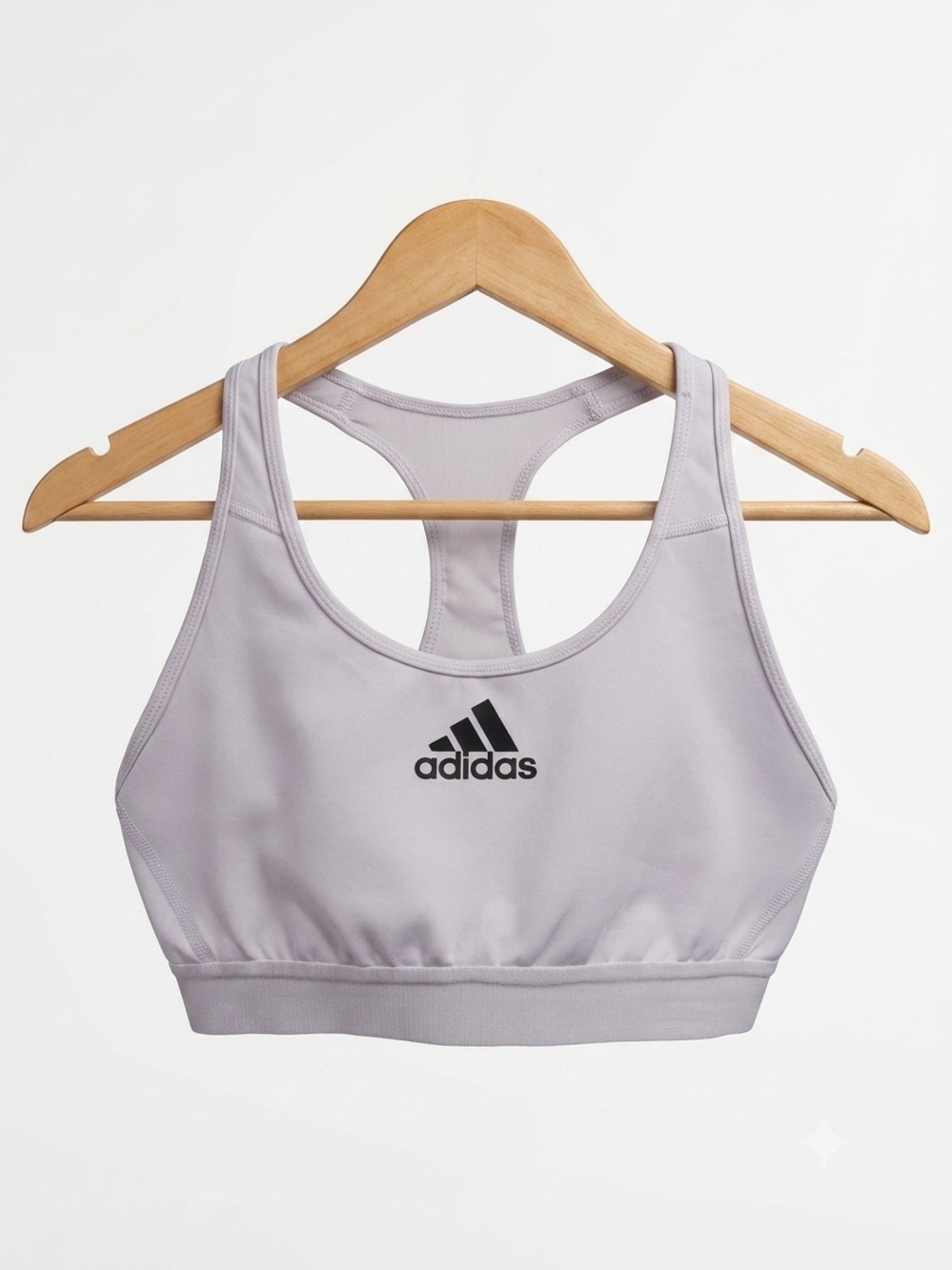 adidas white racerback sports bra with logo